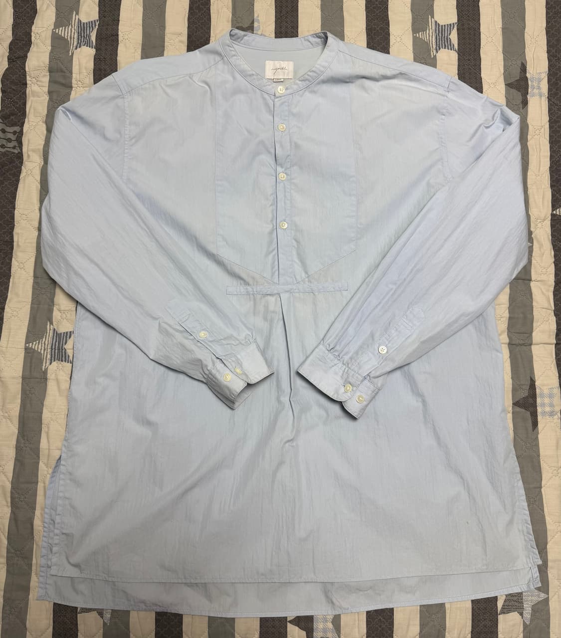 [L] 유스랩 헨리넥 셔츠 스카이블루 착샷있음 상품이미지1