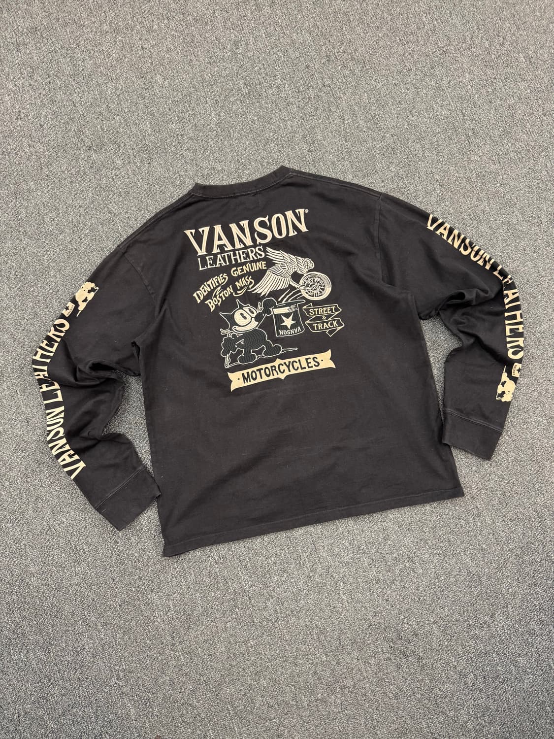 2XL)밴슨 레더 빈티지 펠릭스 자수 프린팅 롱슬리브 상품이미지8