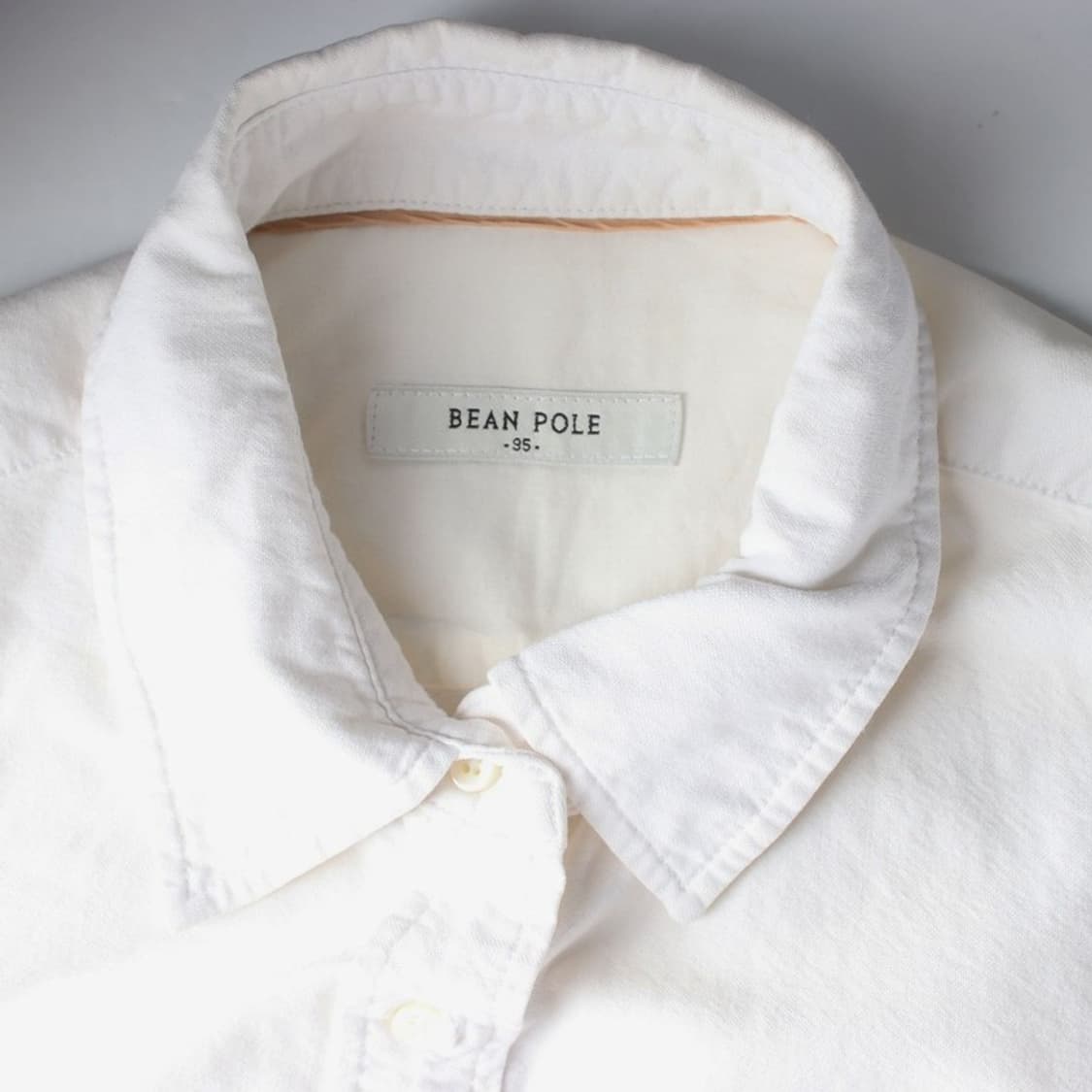 빈폴 그레이 배색 화이트 코튼 셔츠 95 상품이미지5