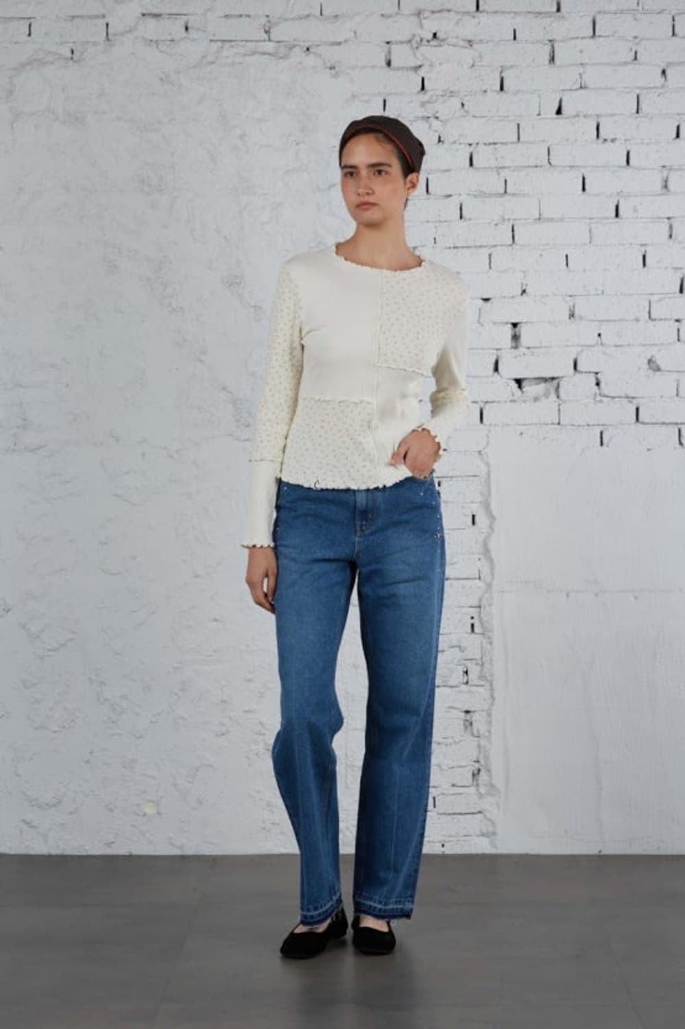 mused 패치웍 저지탑 아이보리 상품이미지3