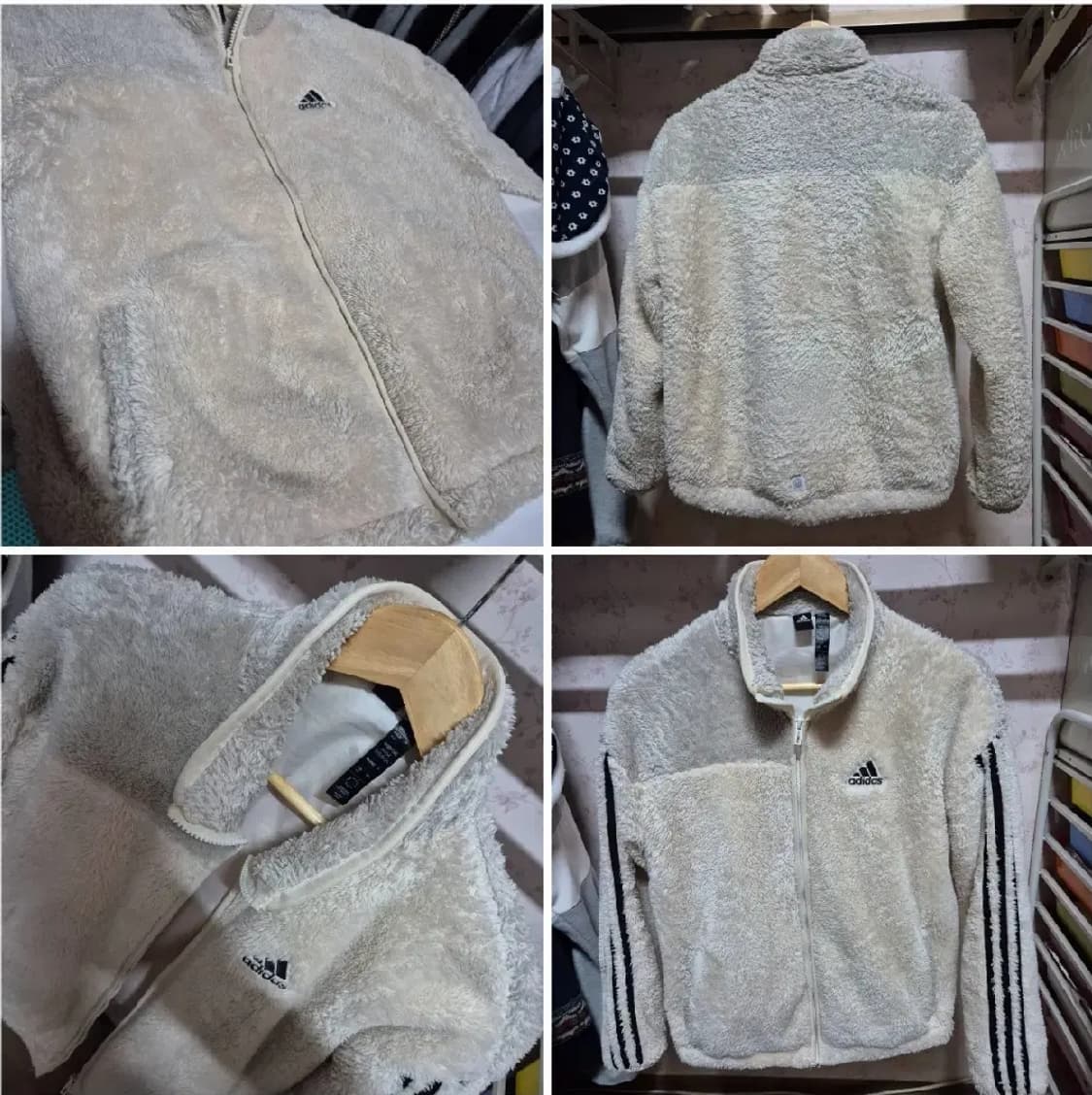 아디다스 양털 쉐르파 퍼 후리스 점퍼 넉넉한 160 남90s 여m 가능 상품이미지4