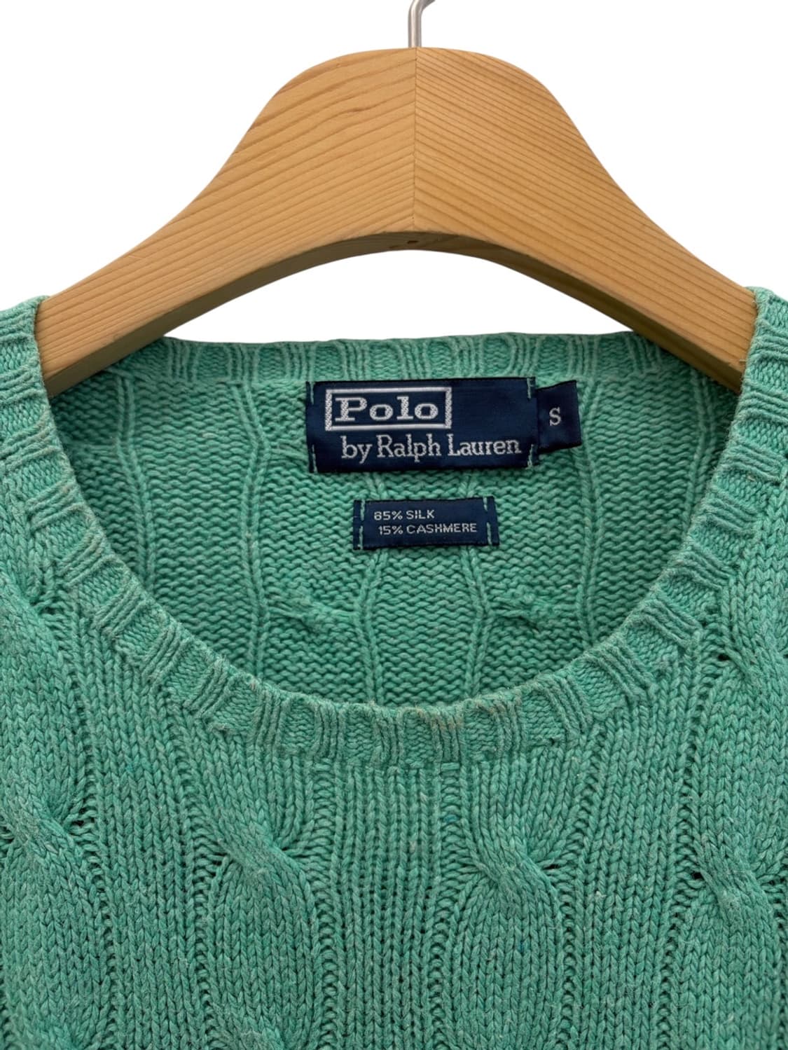 폴로 실크 캐시미어 꽈배기 니트 민트 (여성S)  상품이미지3
