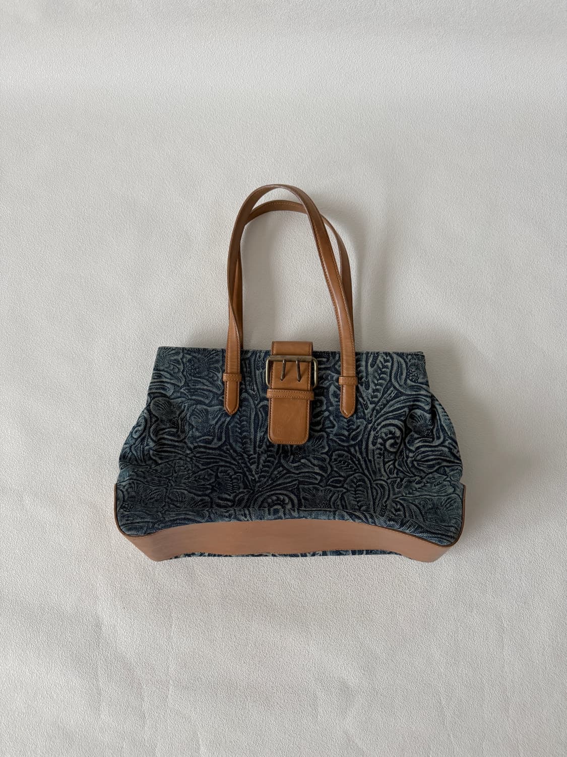 Christian Valmeline 데님&레더 숄더백 상품이미지1