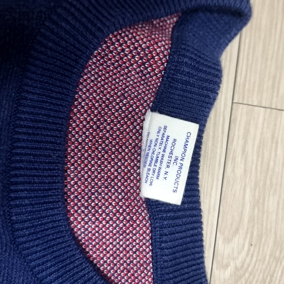 일본제 빈티지 챔피온 네이비 스트라이프 니트 스웨터(95-100) 상품이미지3