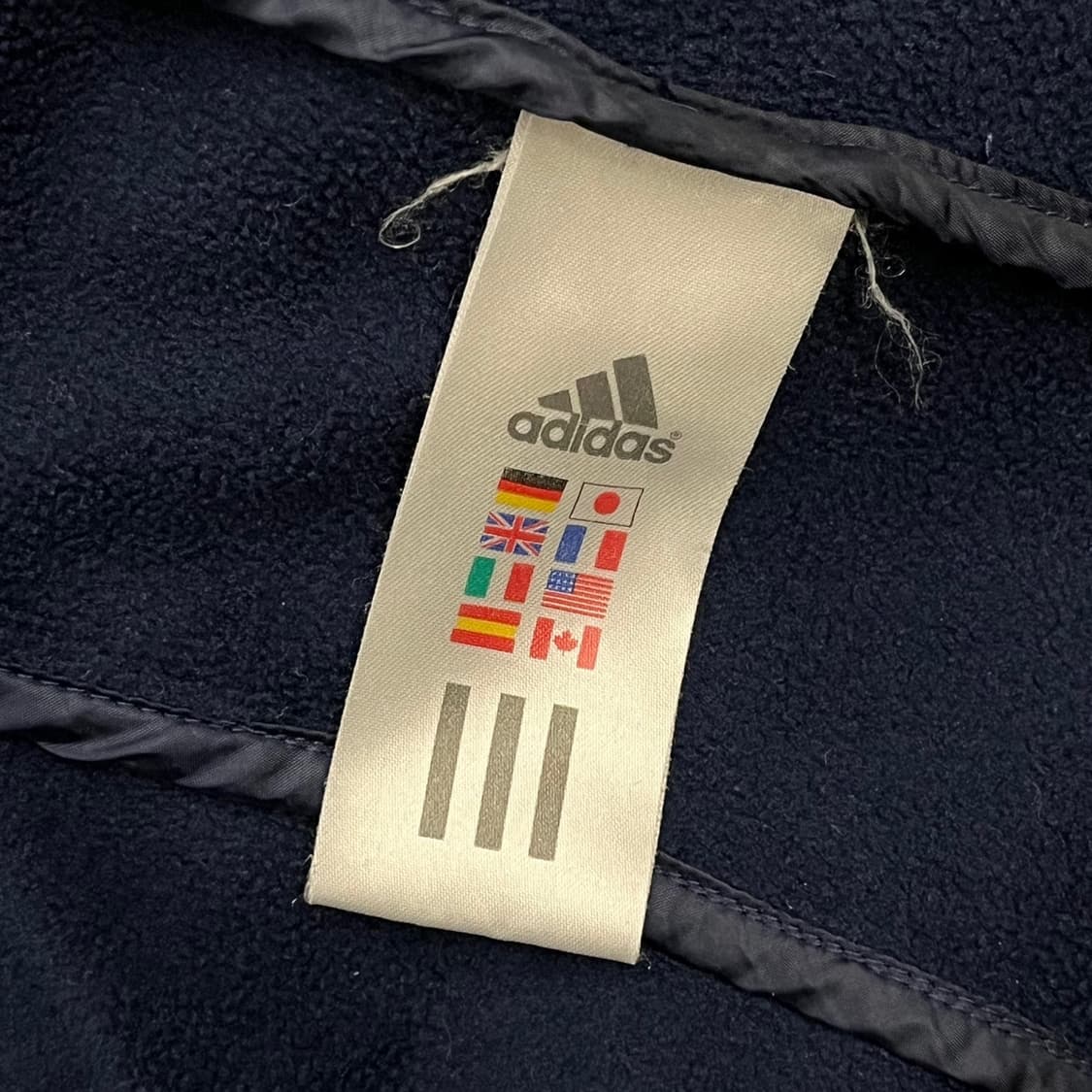 [정품/110] 아디다스 퀼팅 후드 집업 네이비 b19 상품이미지6