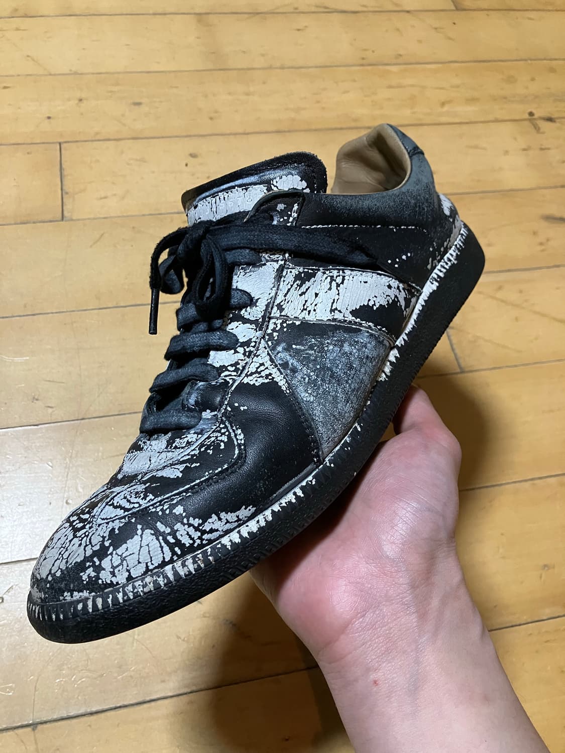 Margiela 독일군 페인티드 레플리카 블랙슈즈 43 상품이미지2