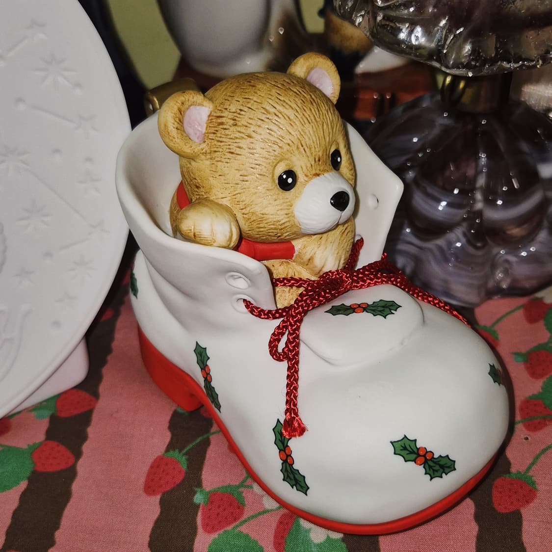 00s 세토 크리스마스 부츠 베어 도자기 오르골 상품이미지6