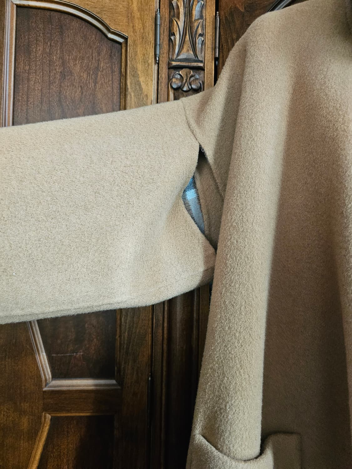 정품) 레지나표 울 코트 체크 리버서블 상품이미지8