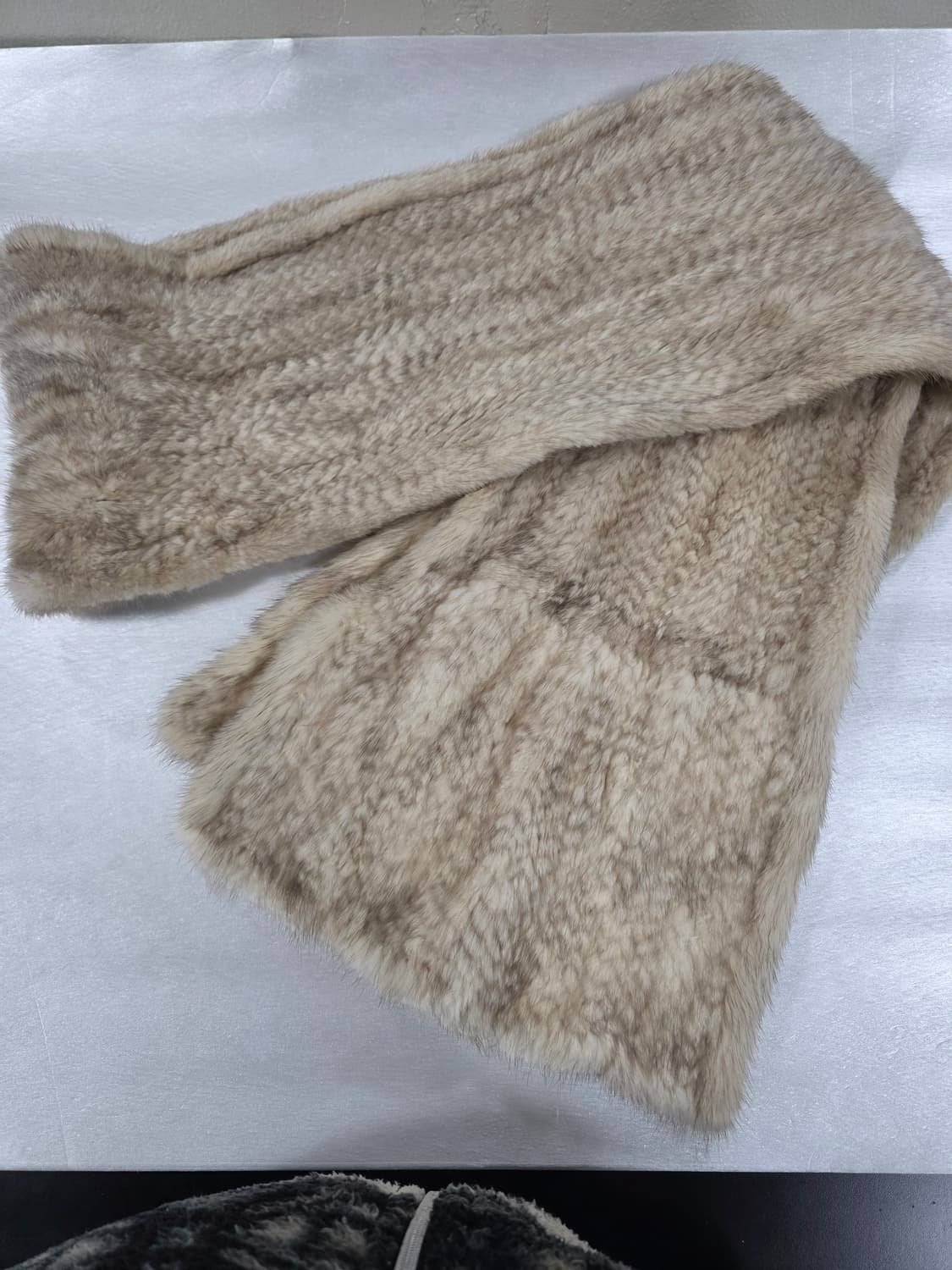 니팅밍크 털 목도리 베이지색 상품이미지3