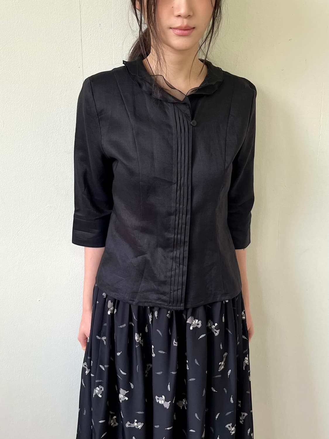 fabius 블랙 블라우스 상품이미지4