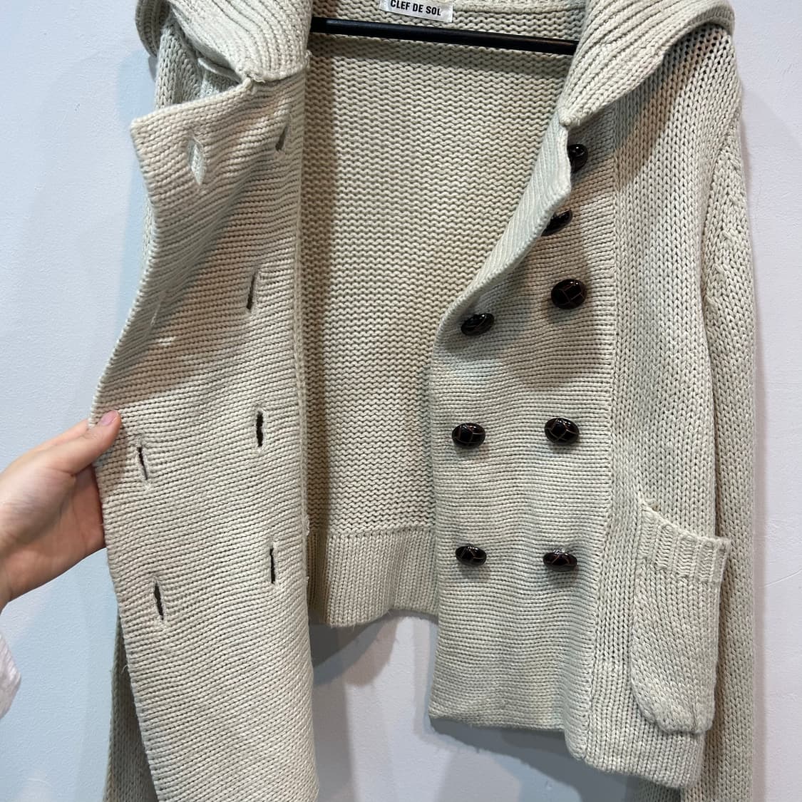아이보리 더블버튼 가디건 상품이미지5