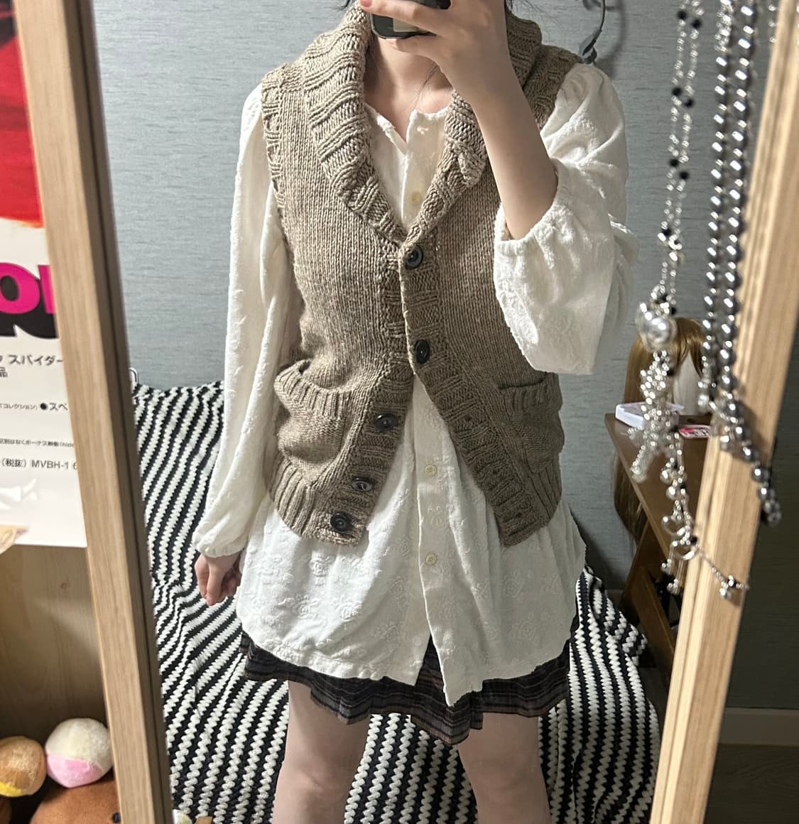 빈티지 모리 버튼 조끼 베스트 상품이미지2