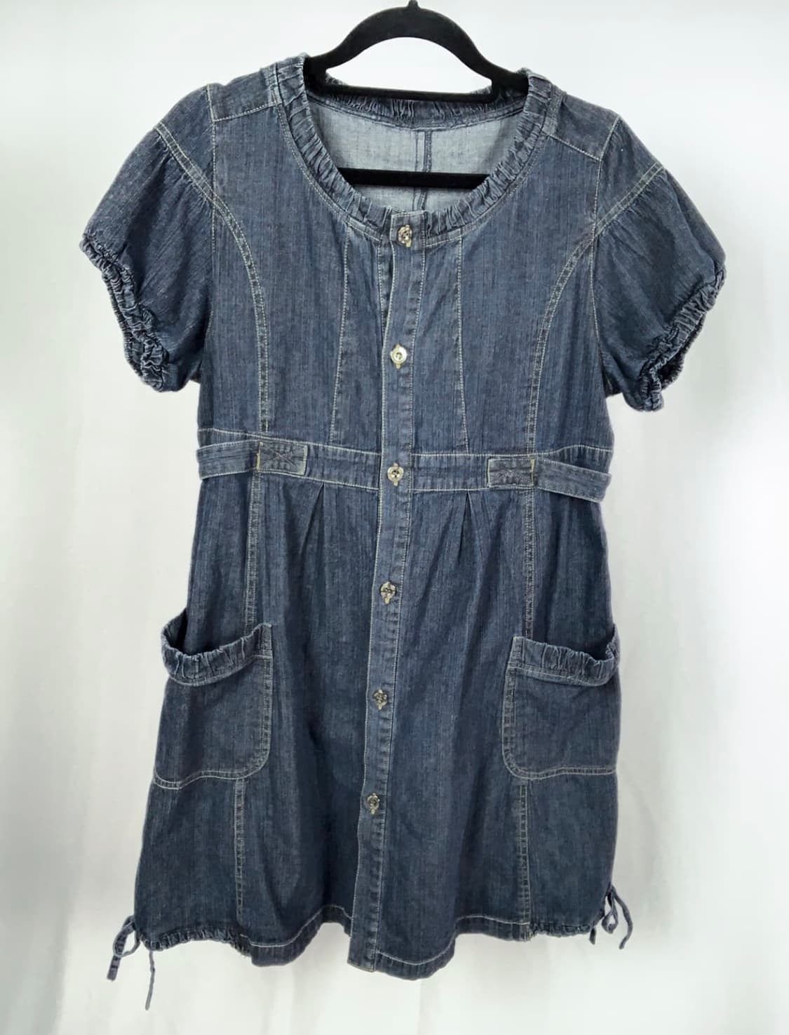 빈티지 레이어드 데님 포켓 원피스 상품이미지2