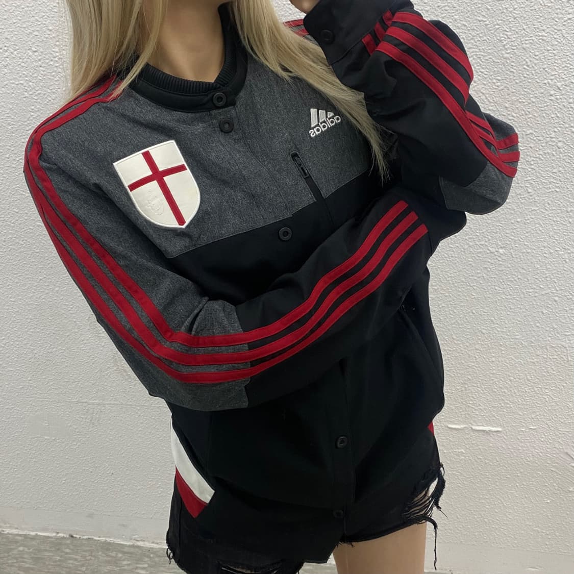 아디다스 ACM 에센셜 레드라인 차콜 버튼자켓 100 상품이미지1