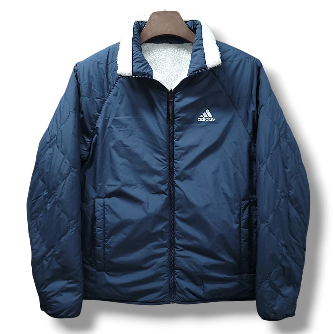 [S] 아디다스 화이트&네이비 쉐르파 리버서블 자켓 상품이미지6