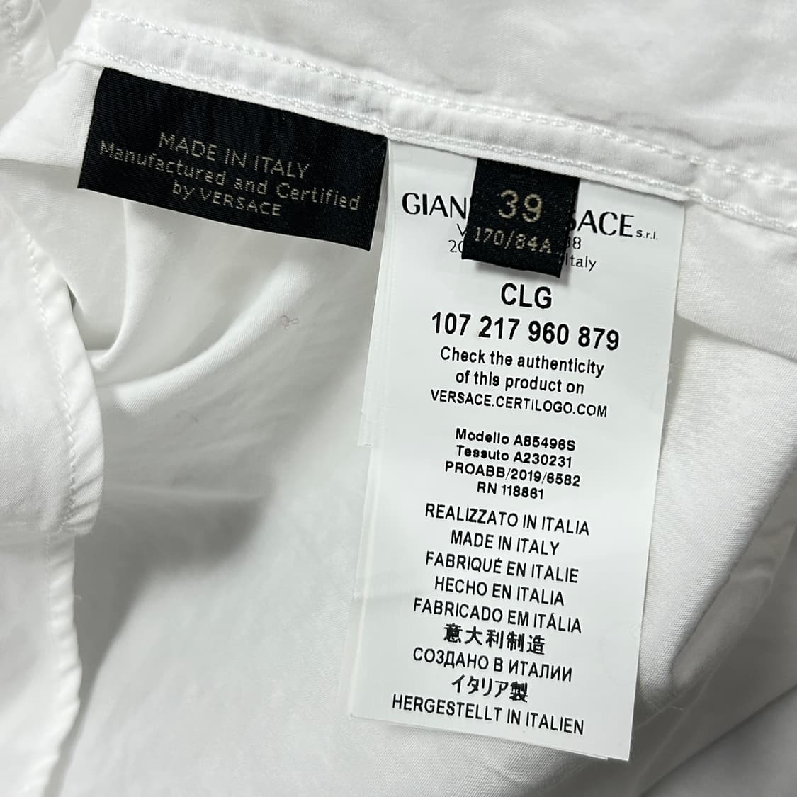 베르사체 화이트 메두사 셔츠(39) 상품이미지3