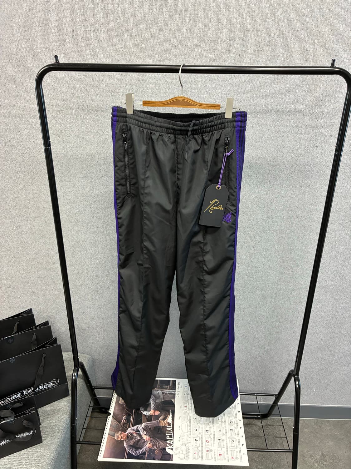 새상품) 니들스x비버 별주한정 블랙 나일론팬츠S 상품이미지2