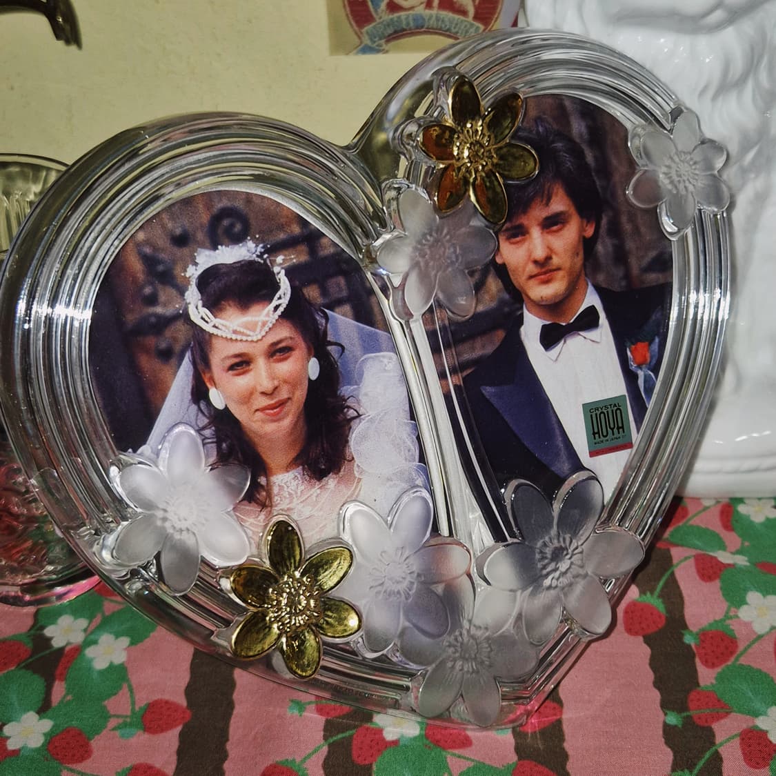 90s 호야 크리스탈 하트 꽃잎 액자 상품이미지6