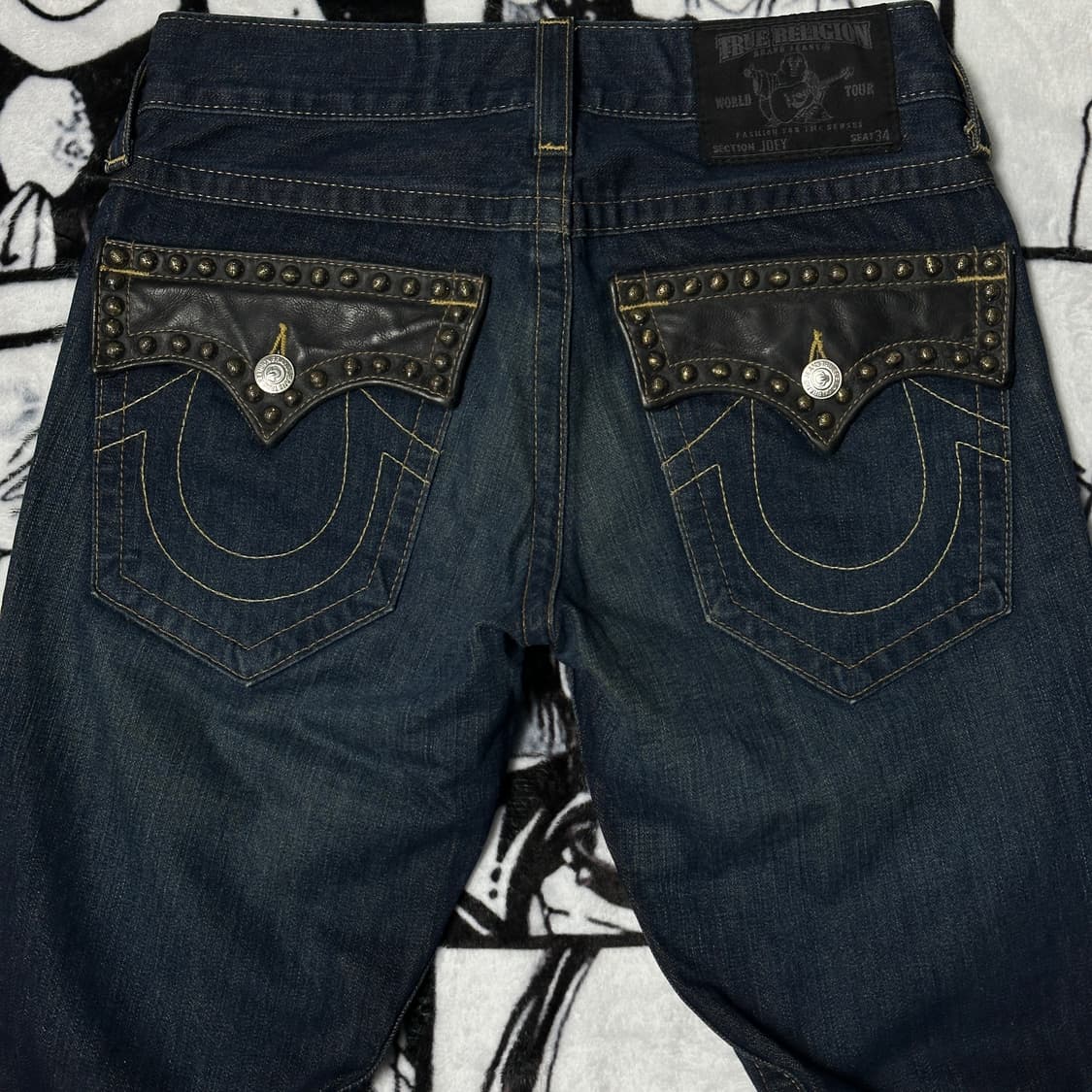 트루릴리젼 트루진 조이 JOEY 스터드 가죽 데님 팬츠 상품이미지6