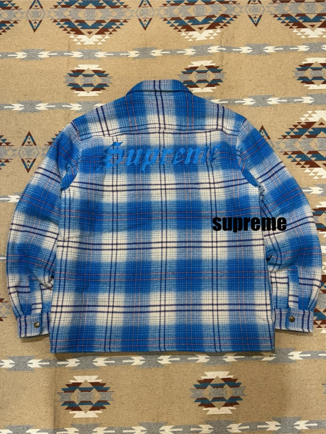 🖤연말할인🖤[M] 슈프림 플란넬 스냅 셔츠 블루 23FW 상품이미지1