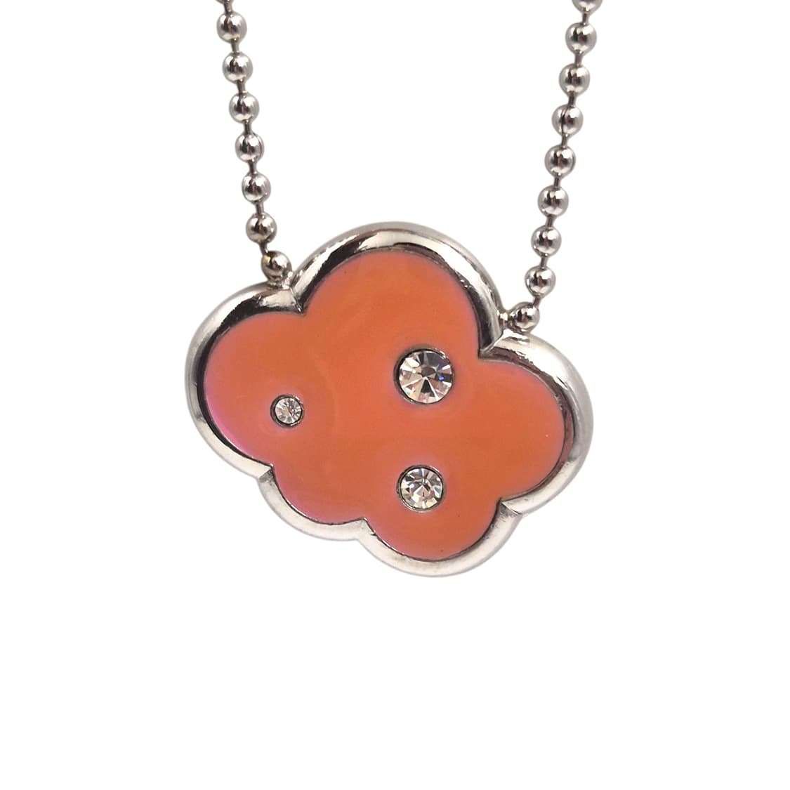 00s 프랑스 꾸레쥬 코랄 큐빅 구름 목걸이 상품이미지6