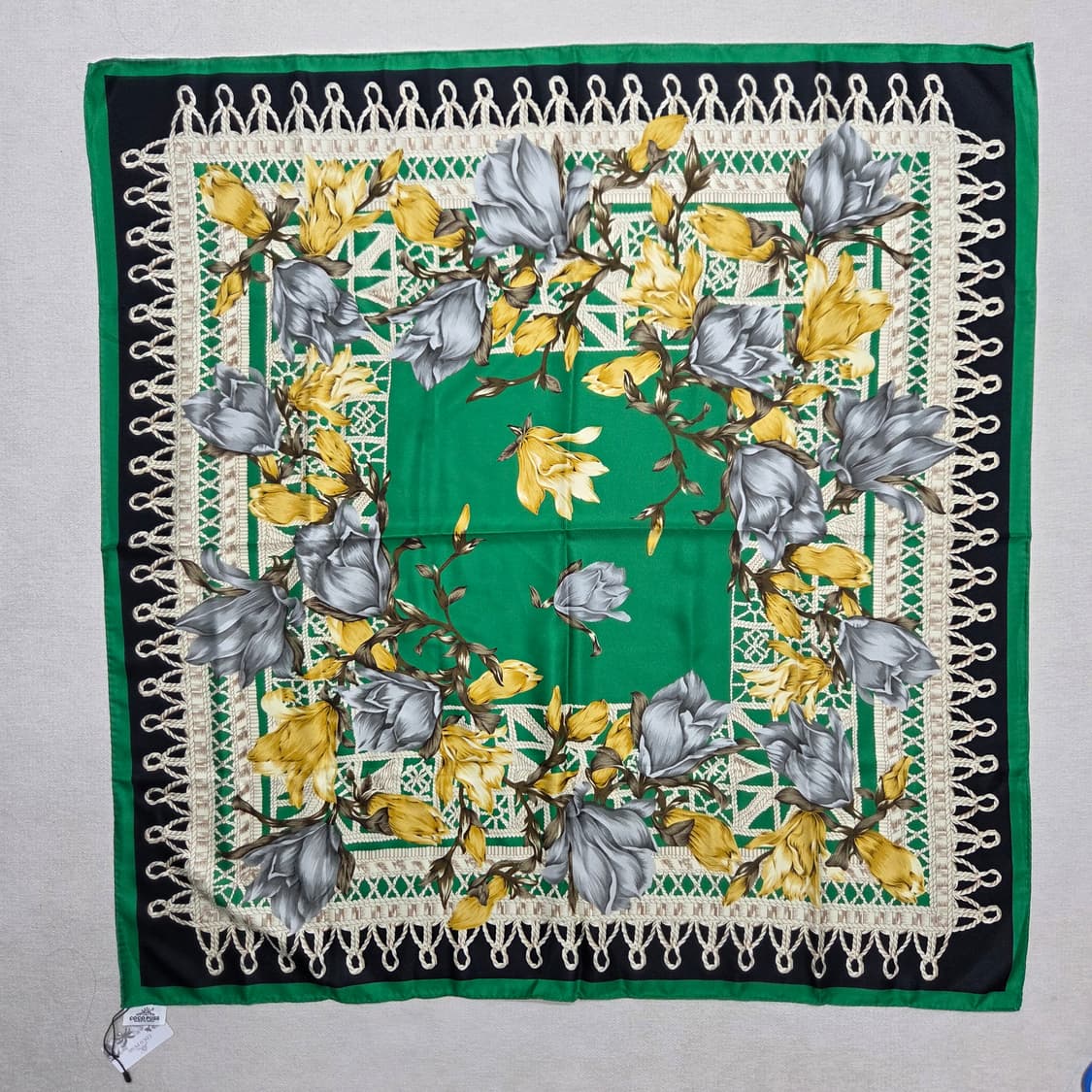 빈티지 보타니컬 실크라이크 스카프 상품이미지1