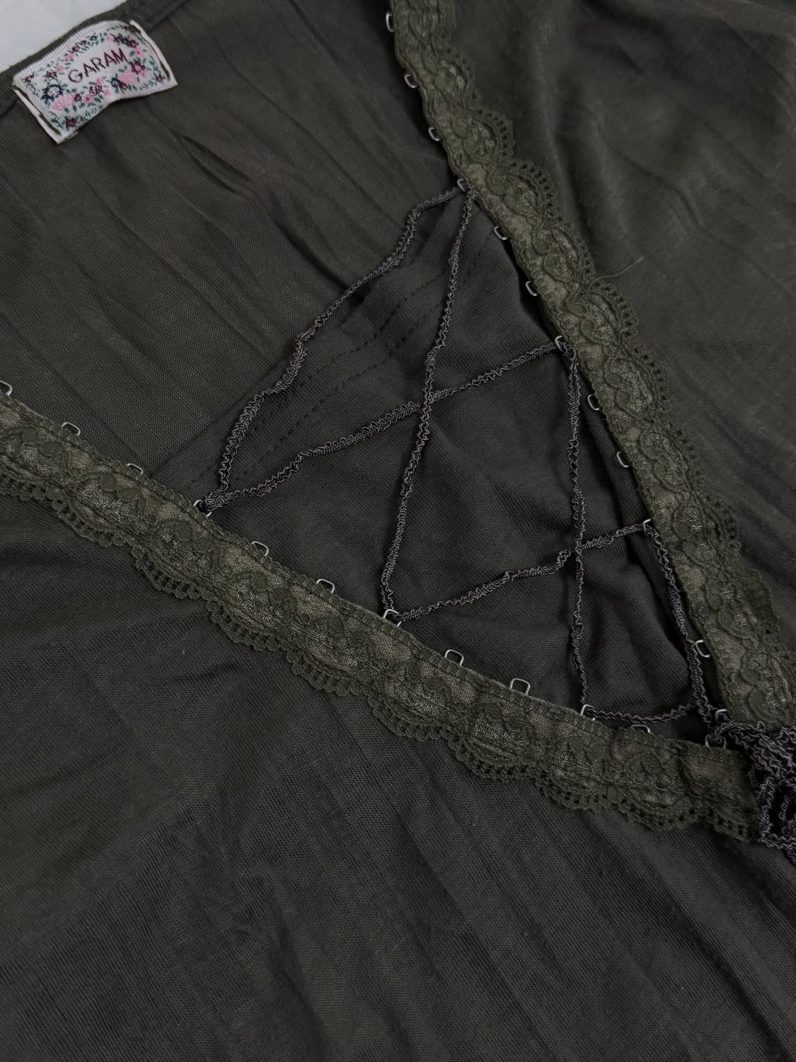 빈티지 모리걸 긴팔티 카키 상품이미지2