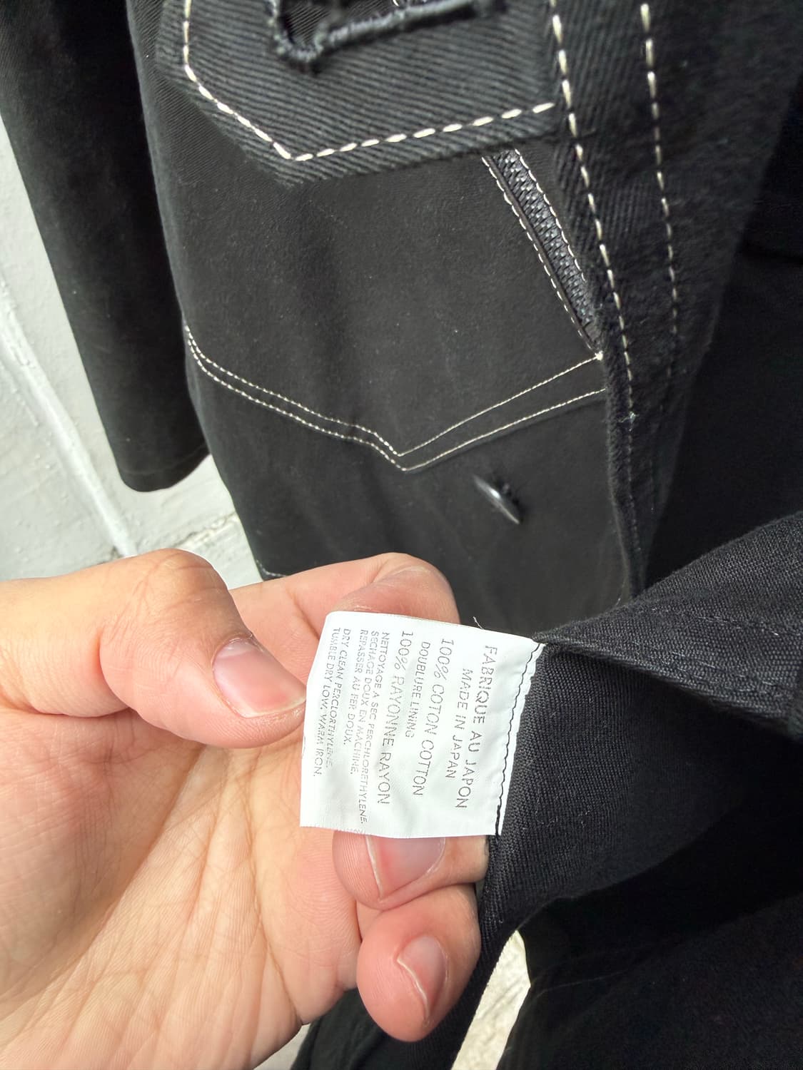 요지야마모토 몰스킨 비대칭 포켓 지퍼 스티치 블레이저 자켓 상품이미지8