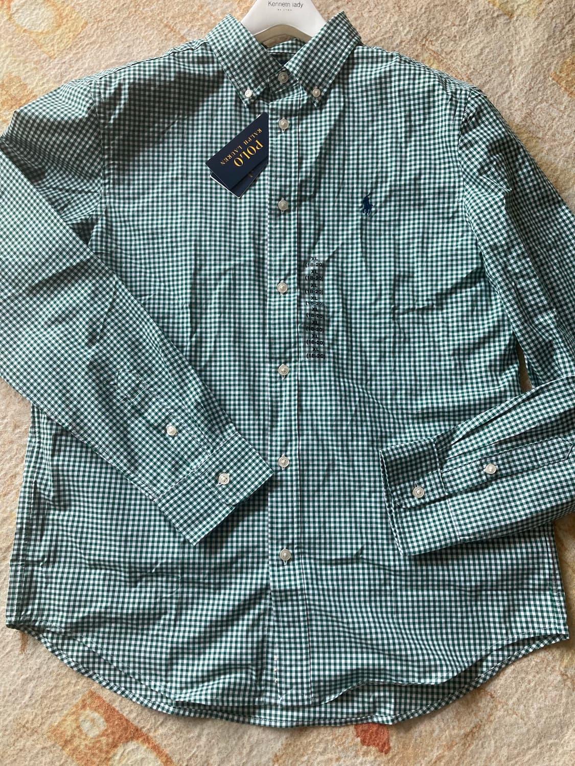 폴로 랄프로렌 그린 깅엄 체크셔츠 상품이미지4