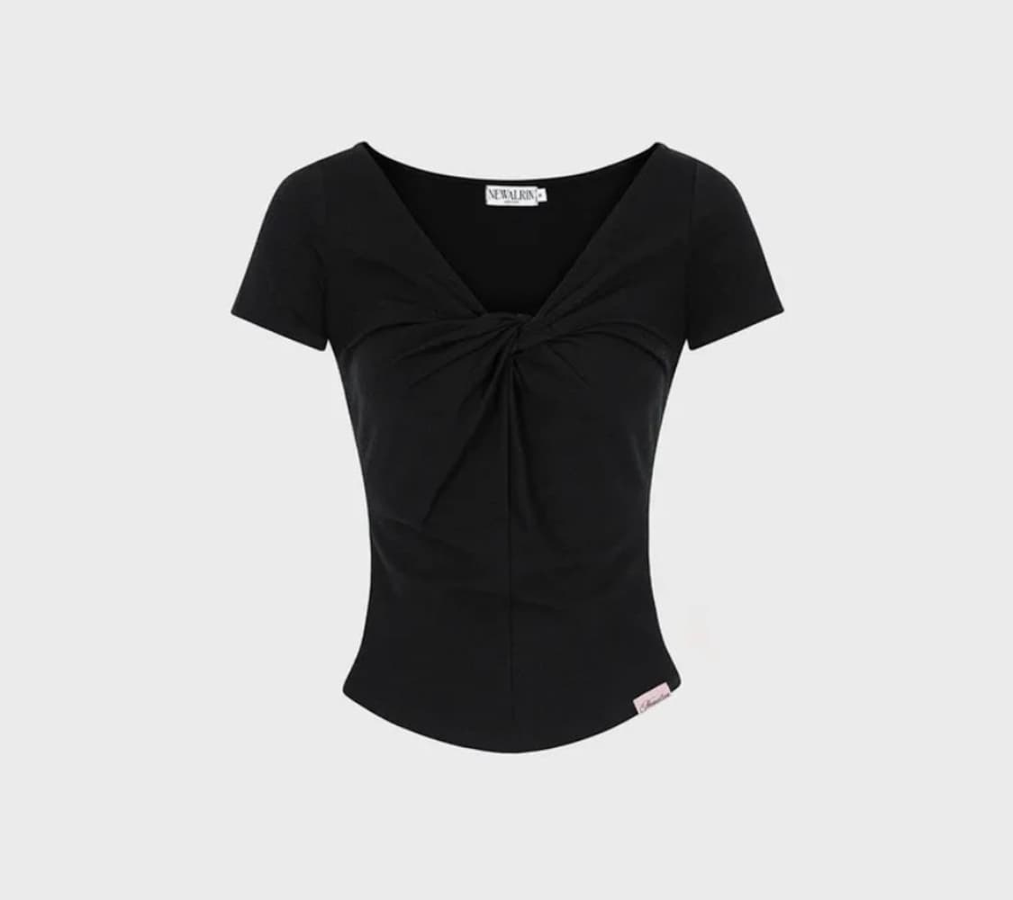 뉴얼린 루나 썸머 셔링 탑 블랙 상품이미지1
