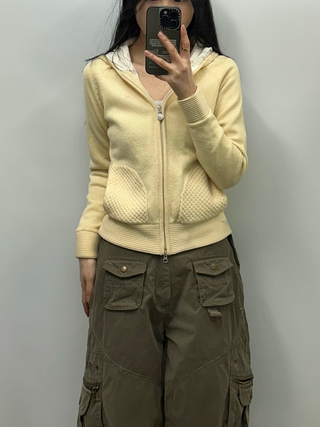 나이키 스우시 아이보리 니트 후드집업 상품이미지1