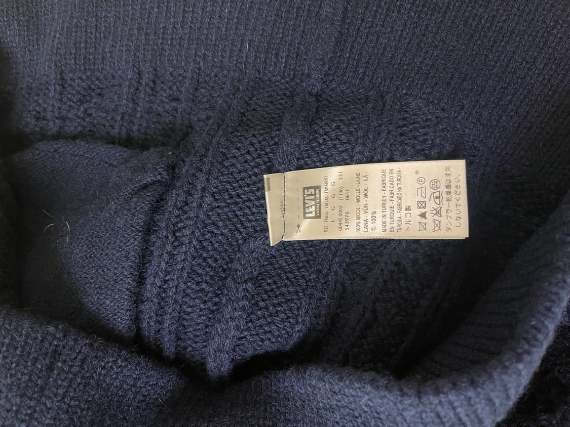 리바이스빈티지클로딩 LVC 울 숄카라 케이블니트 L사이즈 상품이미지6