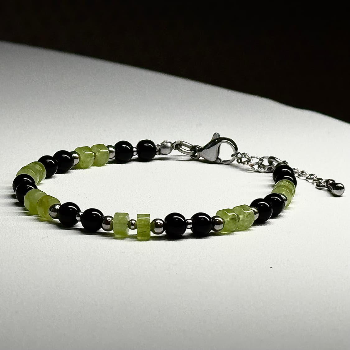 (핸드메이드) 오닉스 페리도트 믹스매치 천연석 원석팔찌 상품이미지3