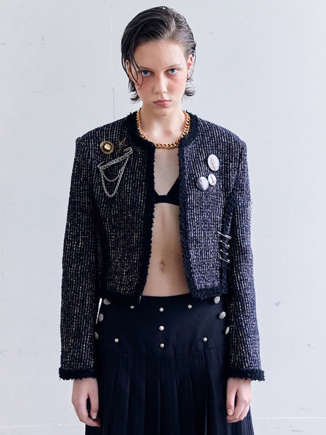 CURLY TRIMMING TWEED JACKET 상품이미지1