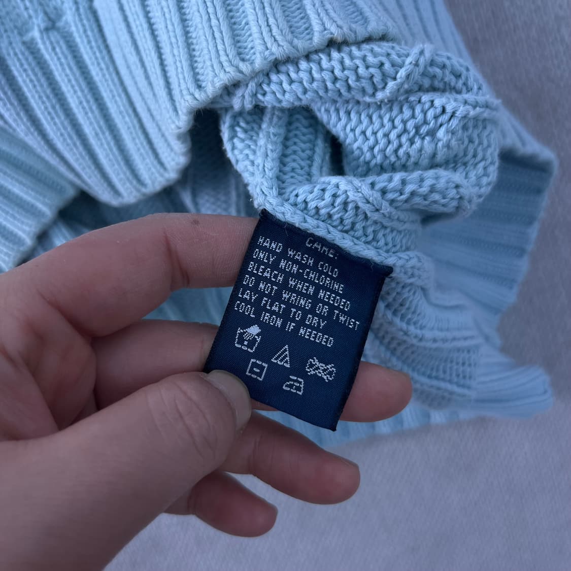 W95 폴로랄프로렌 스카이블루 꽈배기 니트 상품이미지6