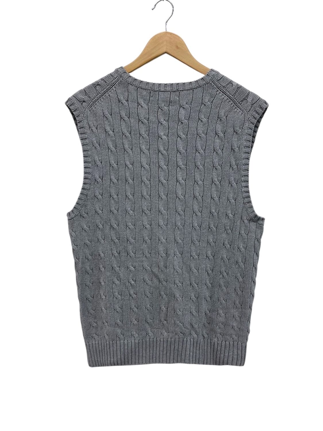 폴로 꽈배기 니트조끼 그레이 (L)  상품이미지5