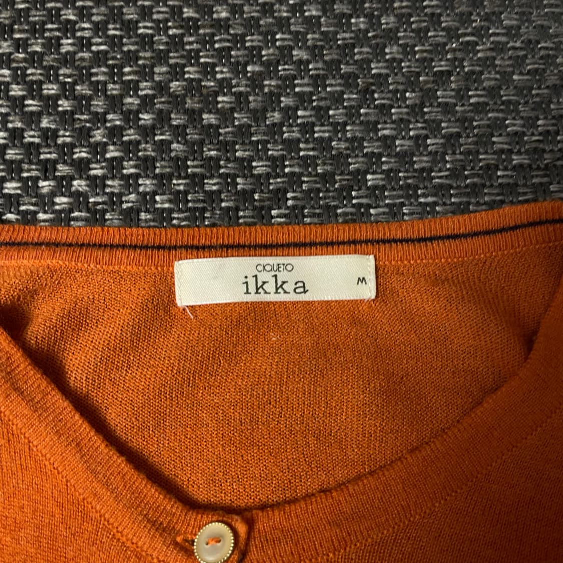 JPN 오렌지 라운드넥 니트 긴팔 가디건 M 상품이미지5