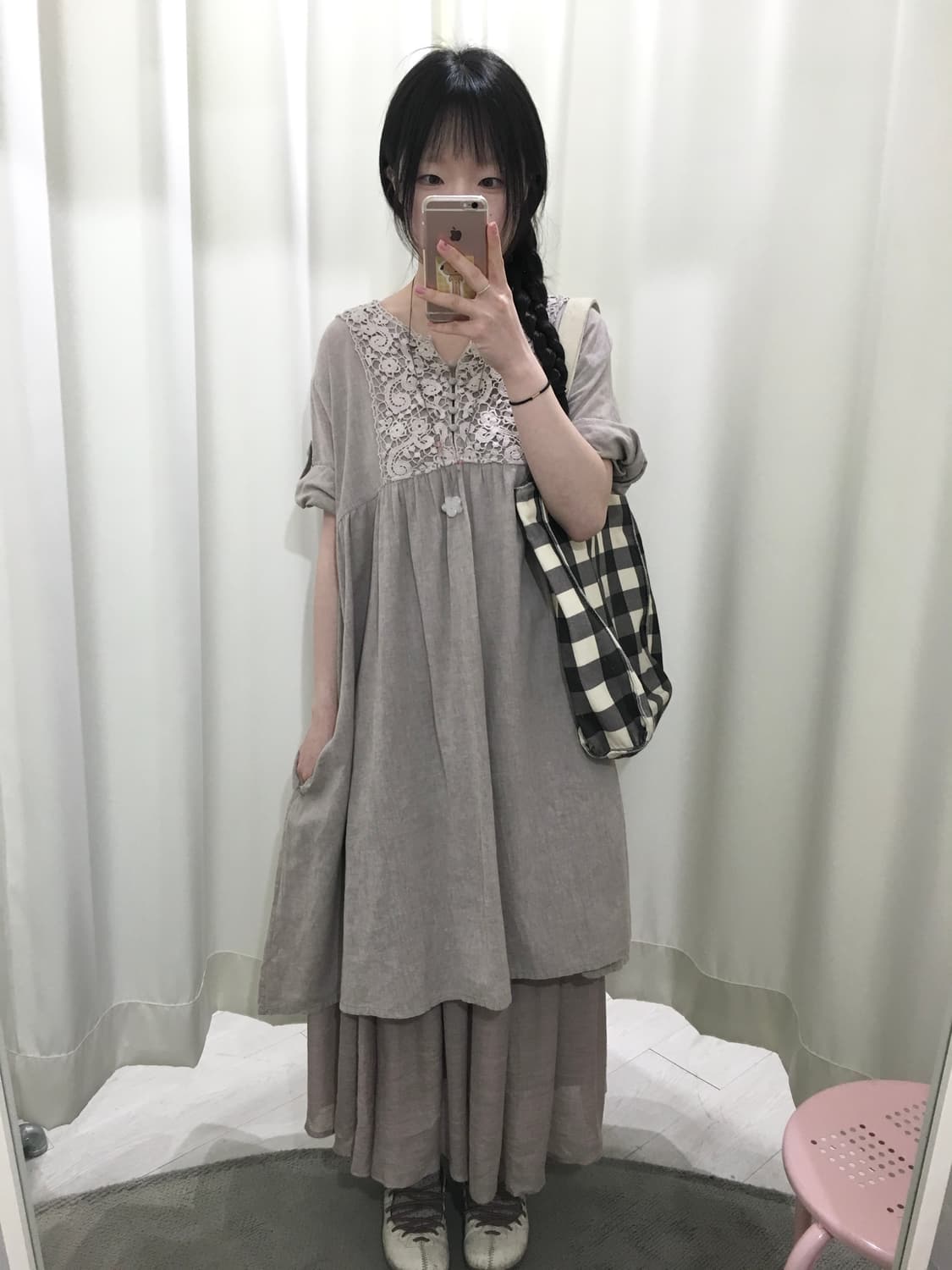 Lace loose-fit Mori dress 상품이미지2