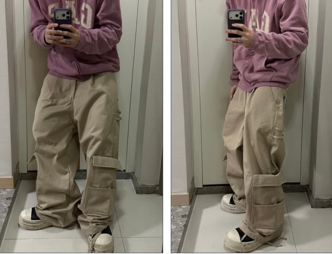 [2] 카미엔 Kamien 캥거루 카고 팬츠 베이지 상품이미지2