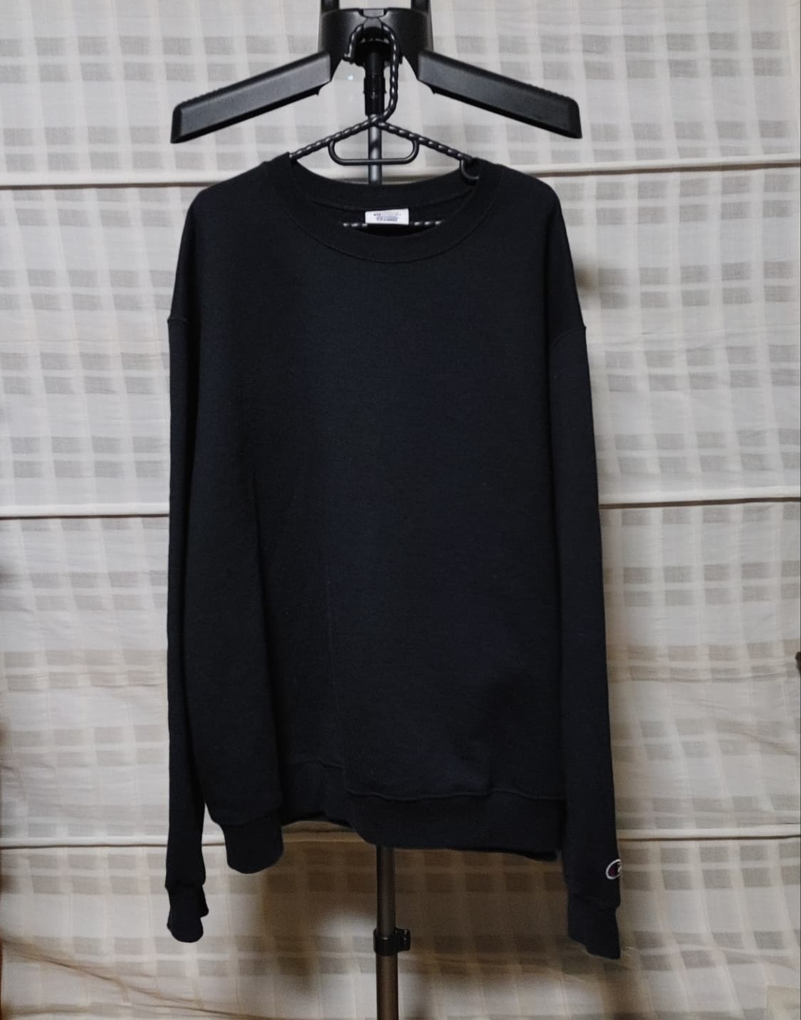 (Champion) 챔피언 검정 기모 맨투맨 티셔츠 XL (슬림) 상품이미지1