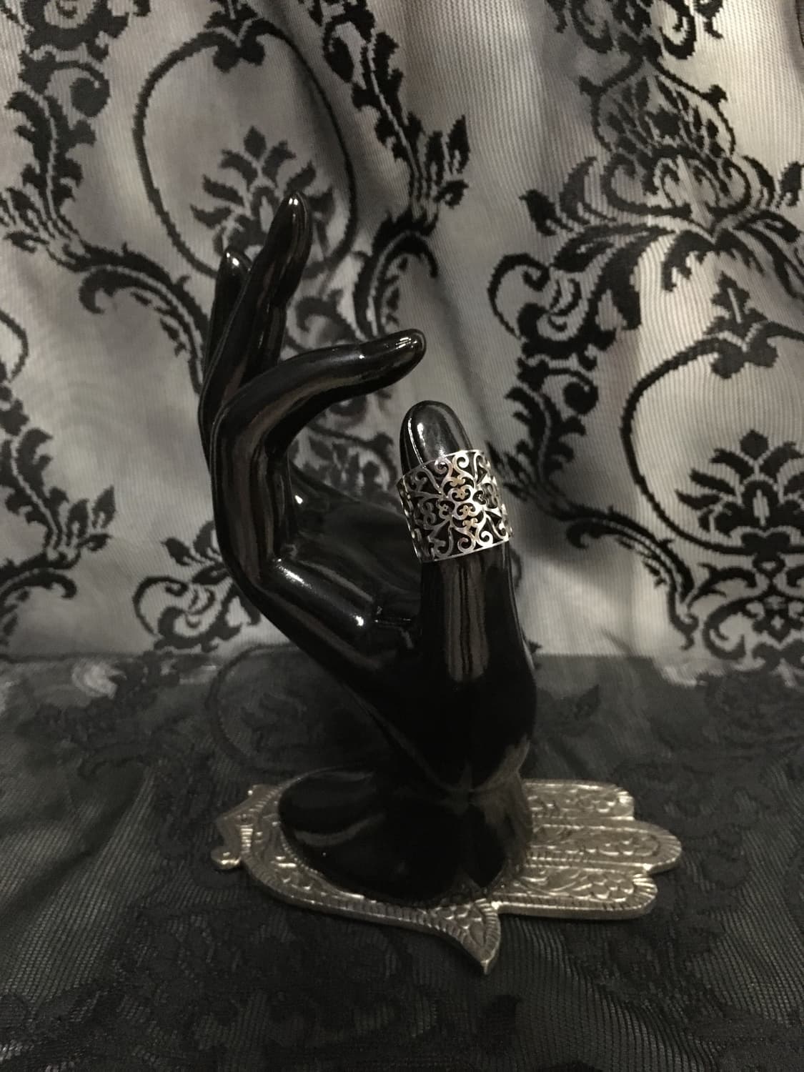 Vintage 핀터레스트 오리엔탈 볼드 실버 오픈링 반지 상품이미지5