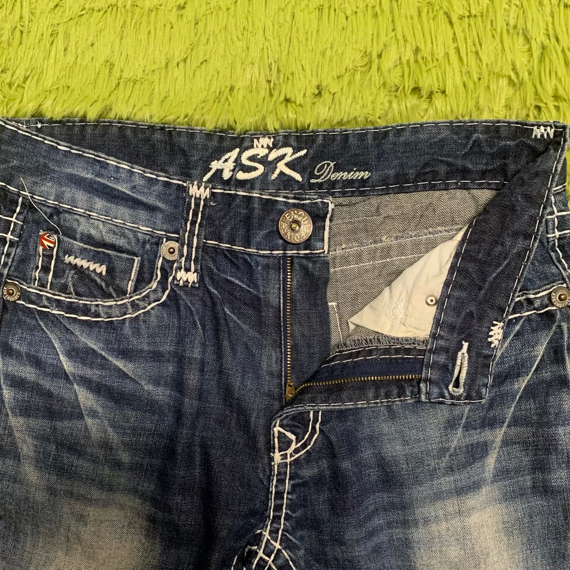 [33] ASK 빅 스티치 와이드 핏 데님팬츠 상품이미지4