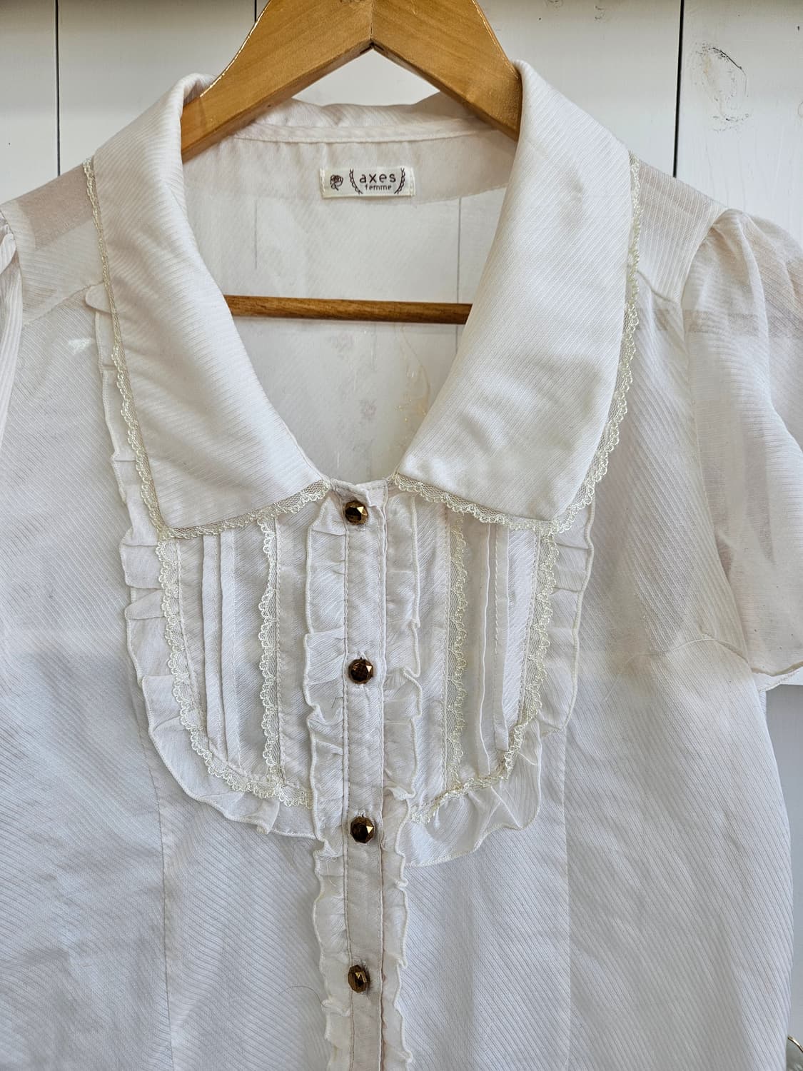 axes femme 프릴 카라 블라우스 상품이미지3