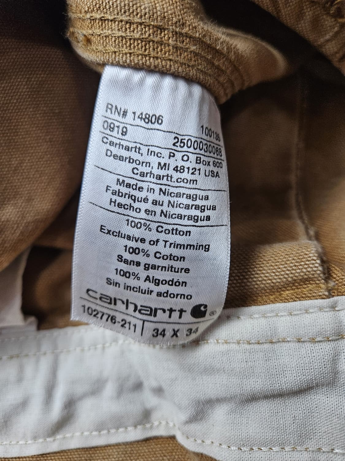 칼하트 덕 캔버스 더블니 워크 오버롤 ( 34 X 34 ) / 10238 상품이미지8