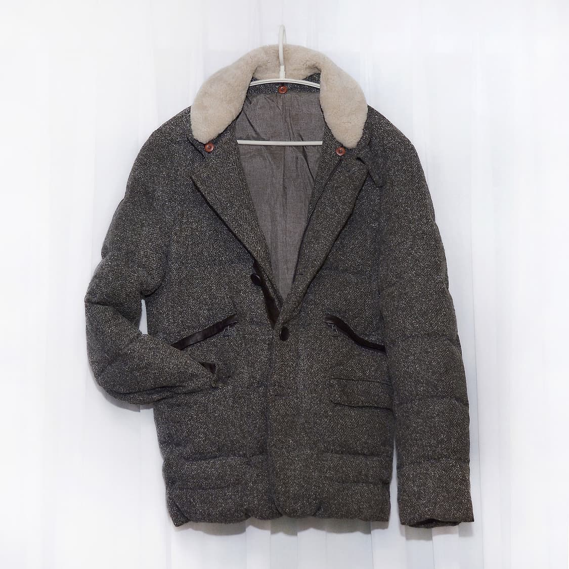 시리즈 (series) 라파예트 양털카라 트위드 다운패딩 자켓 (100) 상품이미지1