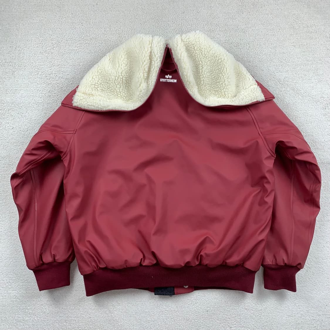 알파인더스트리 x 스투터하임 페이크 레더 N-2B 자켓 레드 상품이미지4