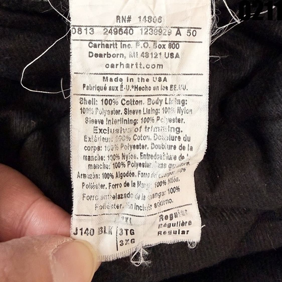 칼하트 액티브 자켓 3XL 0211 상품이미지10