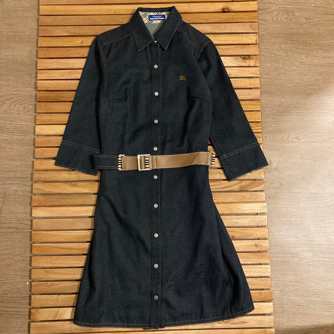 버버리 벨티드 노바체크 데님 원피스 상품이미지2