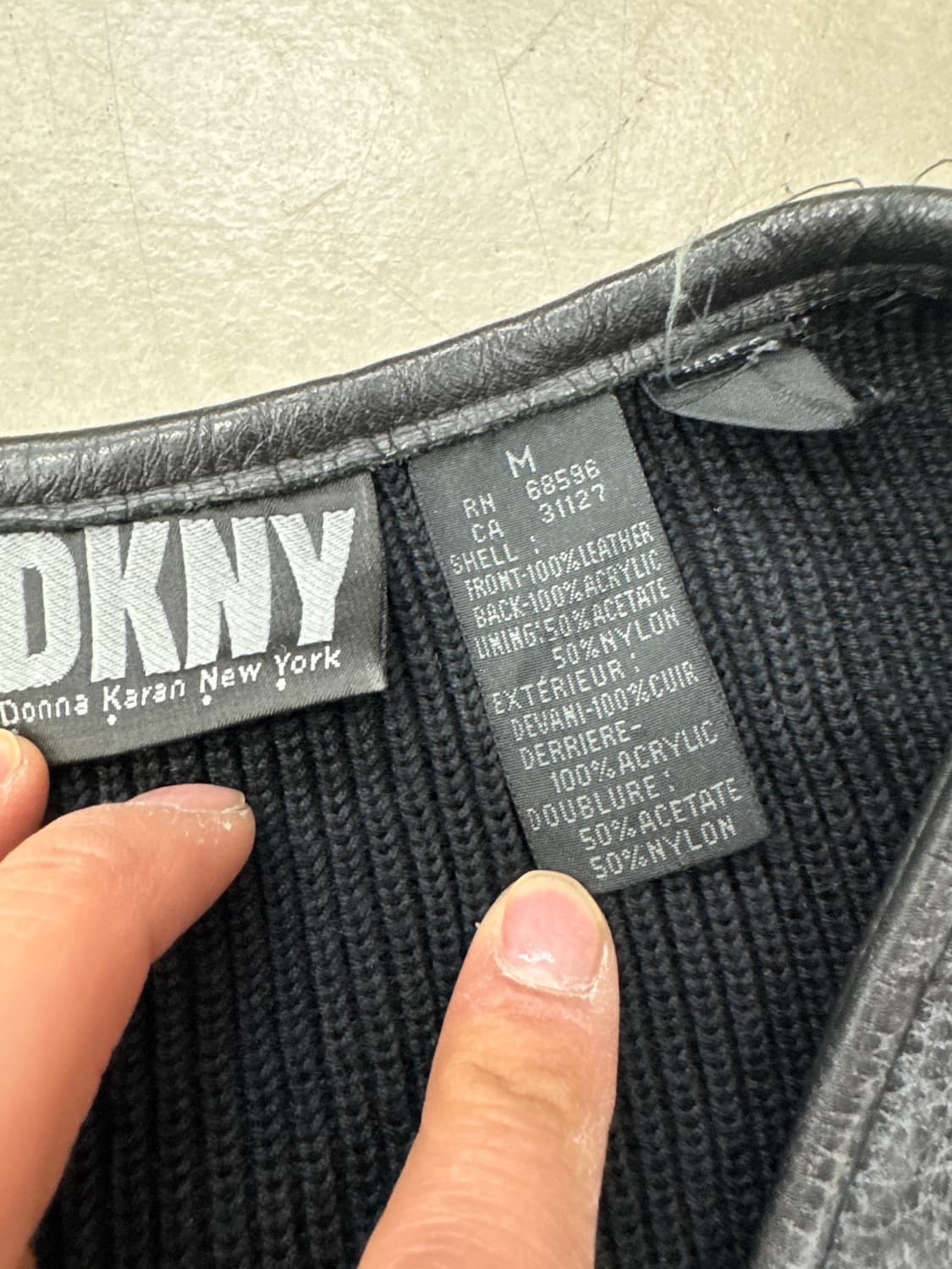 DKNY 가죽 베스트 M 상품이미지5