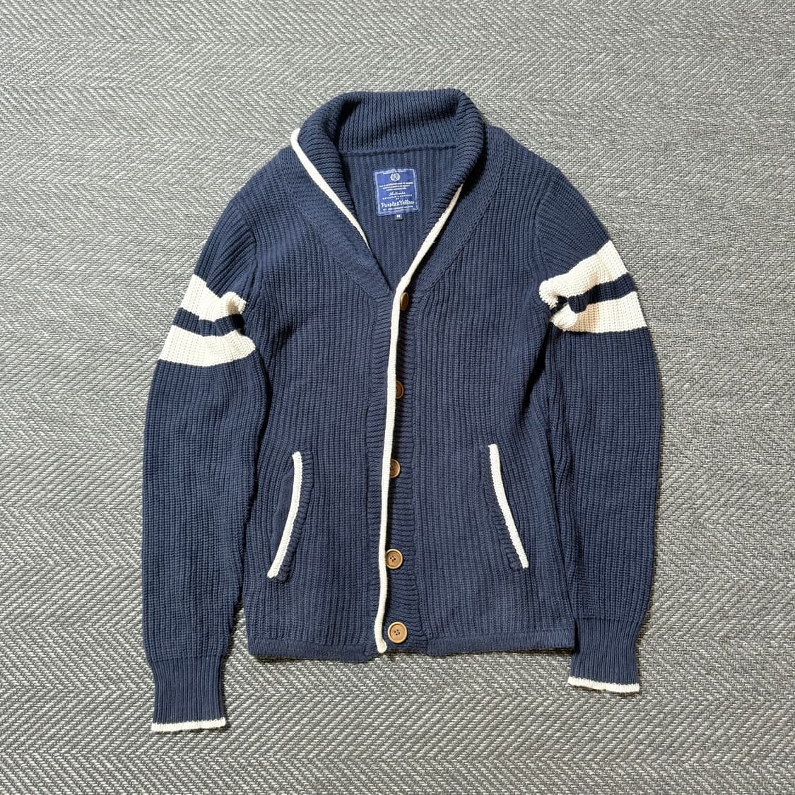 Purple yellow vintage 남성 가디건 M 상품이미지1